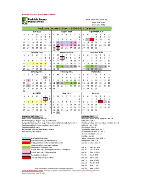 Rockdale Calendar